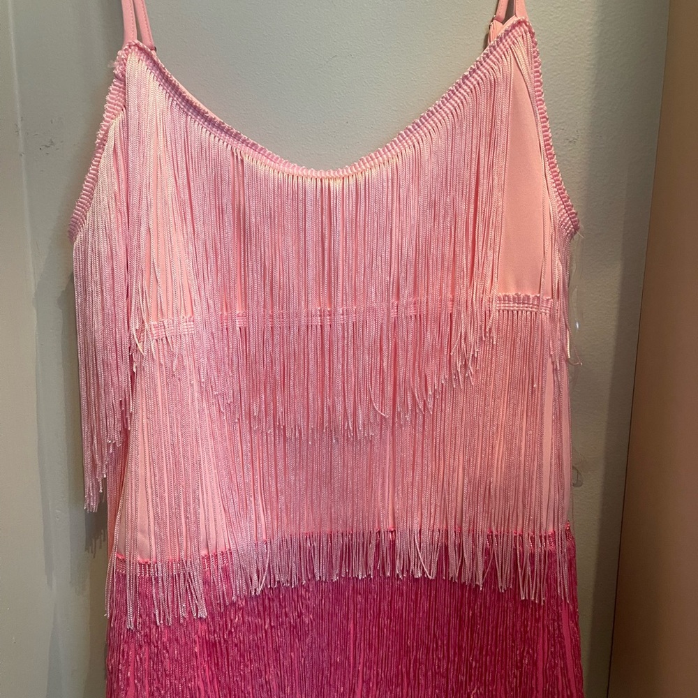 PINK FRINGE TOP